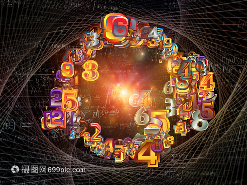 內部工作系列適用于信息技術數學教育項目的數字分形齒輪的抽象排列